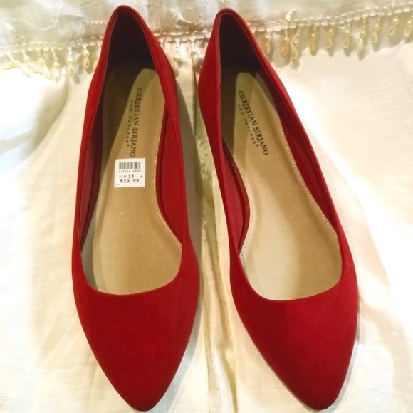 Christian Siriano Shoes - CHRISTIAN SIRIANO GIGI POINT FLAT RED SUEDE